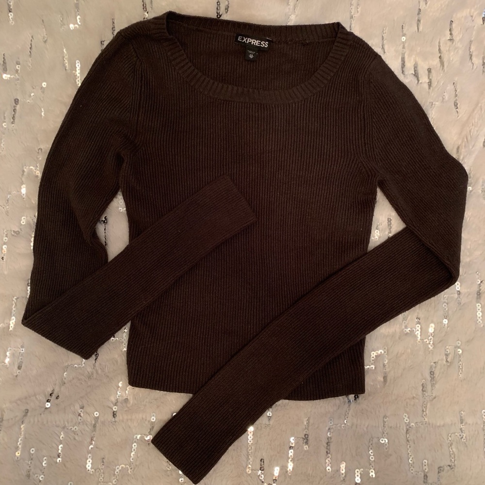 EXPRESS Army green - ribbed long sleeve